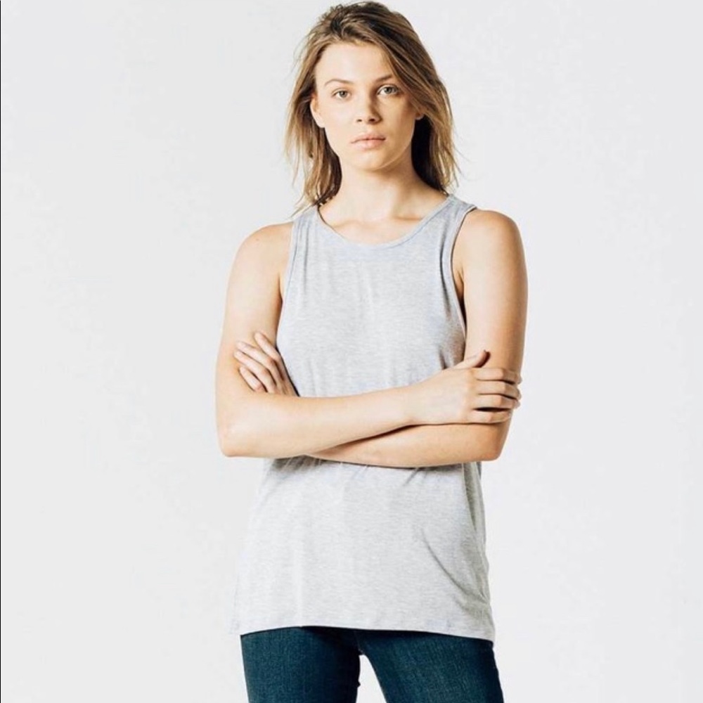 NEW Modal Muscle Racerback Tank In Heather Grey - Picture 2 of 9